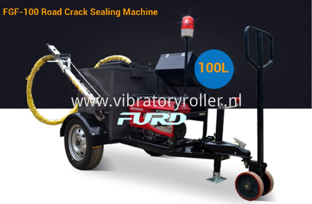 100l Asphalt Crack Sealing And Pavement Repair Machine Adopts Italy Diesel Burner Mainly Used For Irregular Cracks Of Asphalt Pavement Concrete Pavement Bridge Expansion Joints Sewer Gas Pipe Buried And Paving Road Links Waterproof Processing